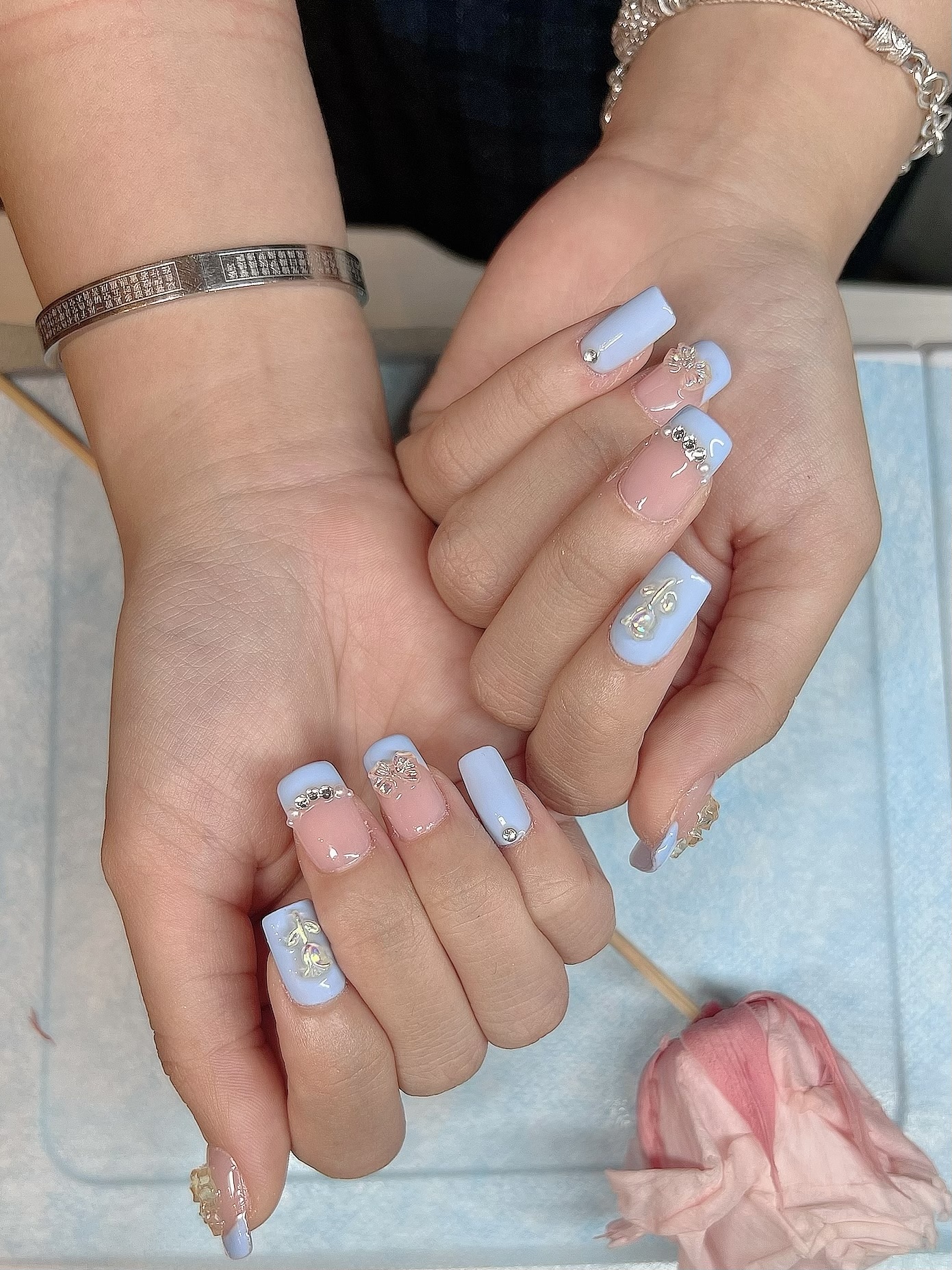 Blue square nail